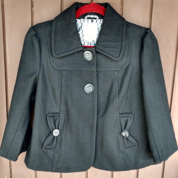 Tulle Jackets & Blazers - 🌎Tulle || Black Wool Blend Coat